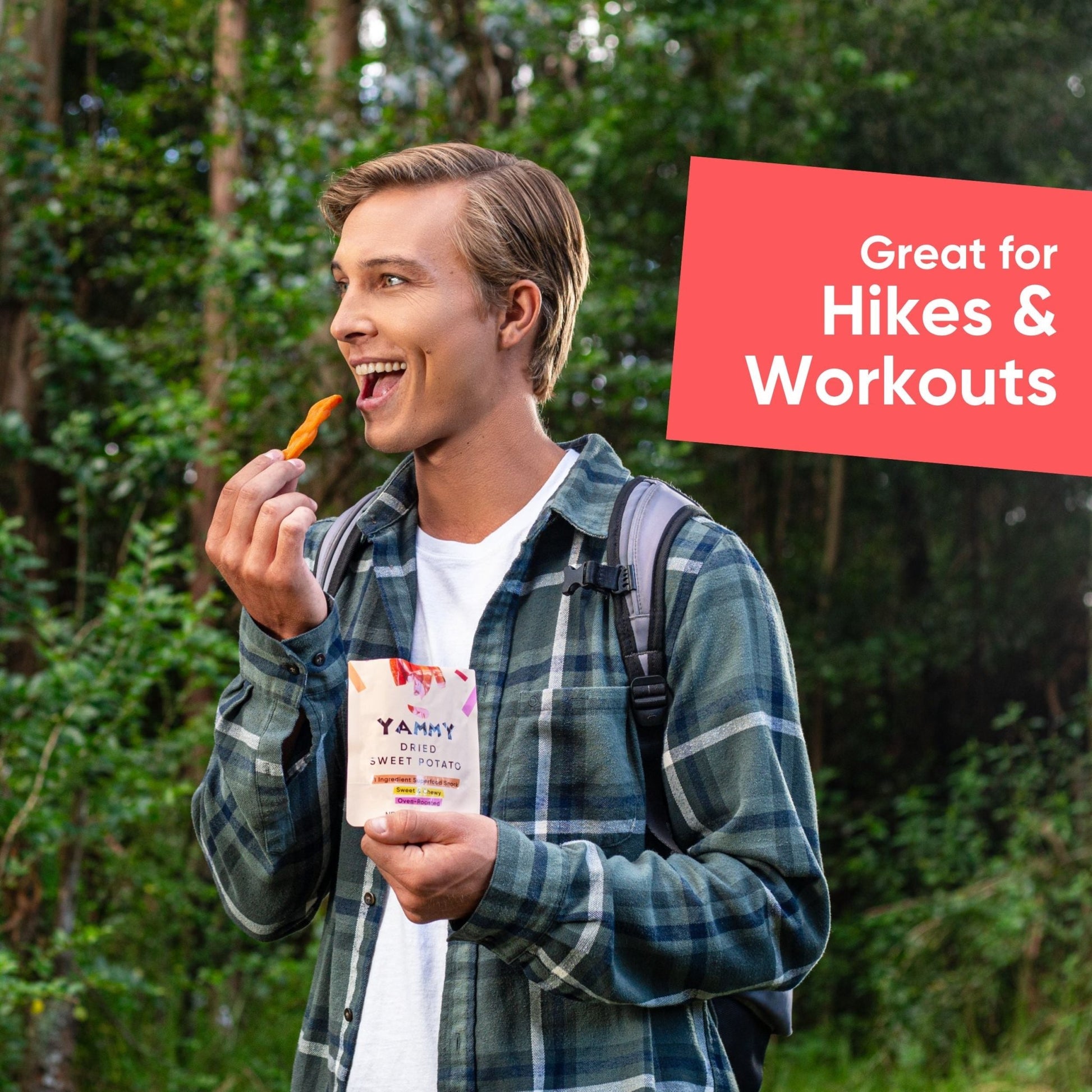 Yammy Dried Sweet Potato Sticks (2.5 oz Snack Size) - Yammy 1 Ingredient Superfood Snacks