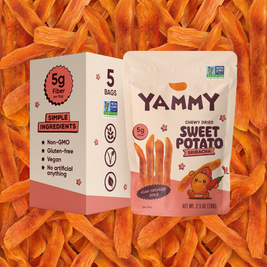 Sriracha Chewy Dried Sweet Potato – Spicy Asian Snack (Pack of 5)