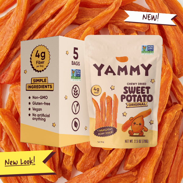 Korean BBQ Dried Sweet Potato Sticks (18 - Pack) – Soft & Chewy Savory Asian Snack - Yammy Snacks