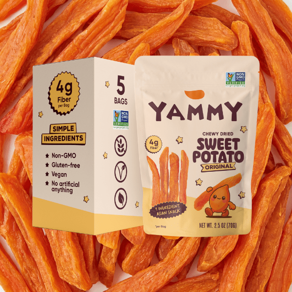 Original Chewy Dried Sweet Potato – Asian Snack (Pack of 5) - Yammy Snacks