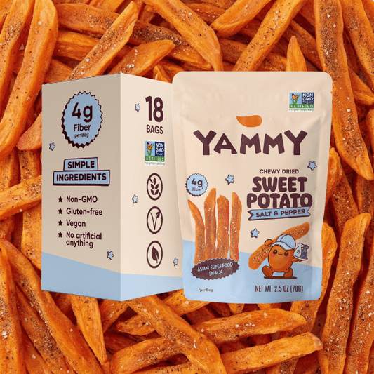 Salt & Pepper Chewy Dried Sweet Potato – Salty Asian Snack (Pack of 18) - Yammy Snacks