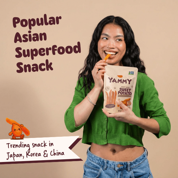 Snickerdoodle Dried Sweet Potato Sticks – Soft & Chewy Sweet Asian Snack (Pack of 18) - Yammy Snacks