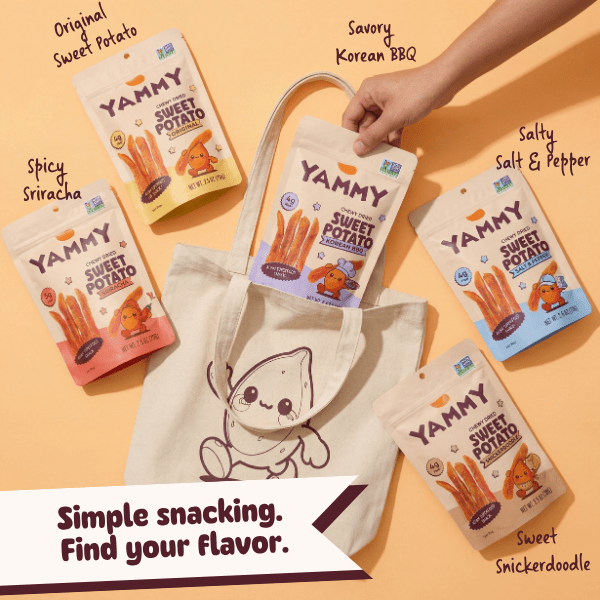 Yammy Chewy Dried Sweet Potato Sticks Variety Pack (Pack of 10) - Yammy Snacks