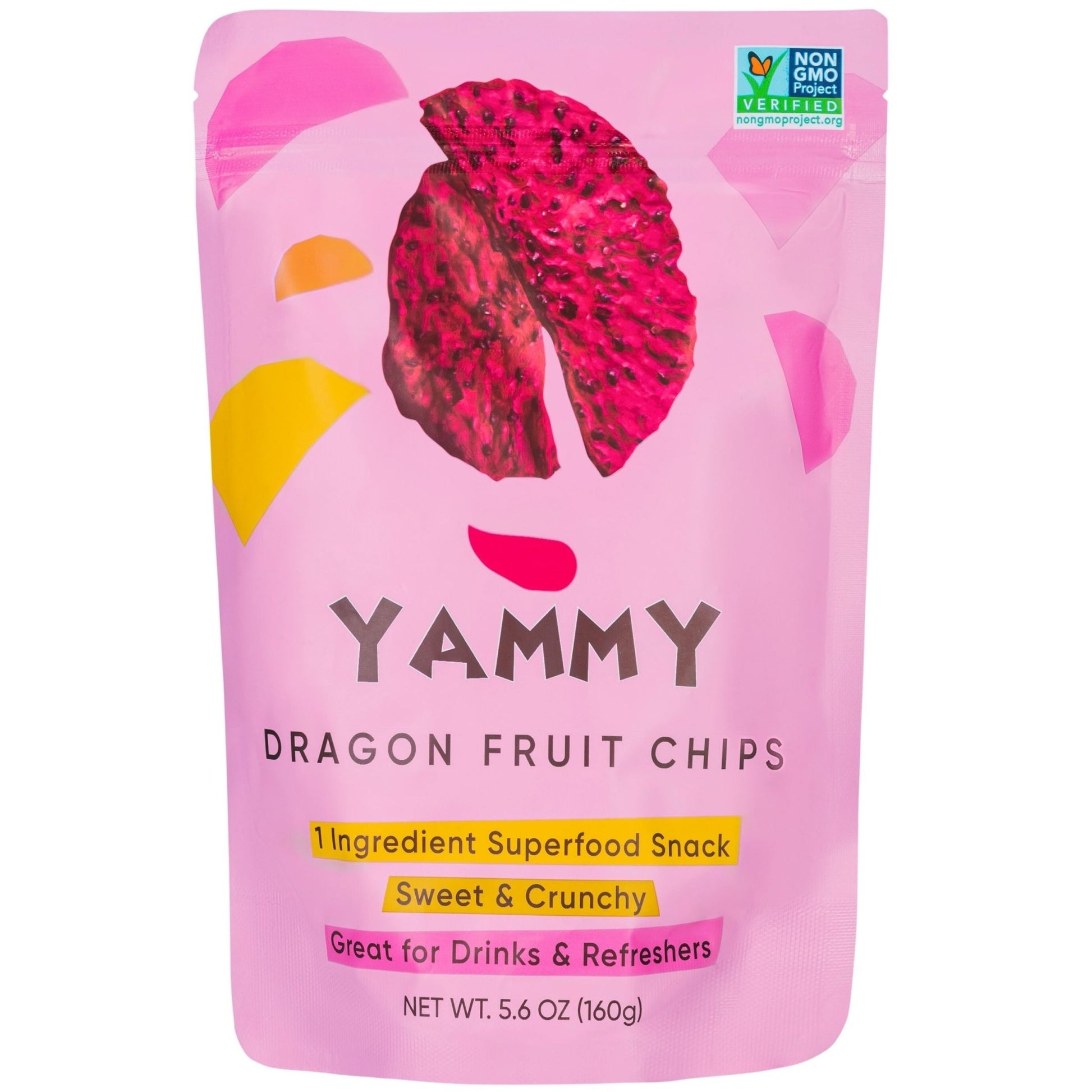 Yammy Dried Dragon Fruit Chips Family Size 5.6 oz - Yammy 1 Ingredient Superfood Snacks