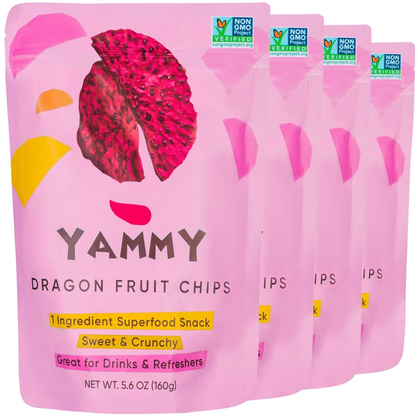 Yammy Dried Dragon Fruit Chips Family Size 5.6 oz - Yammy 1 Ingredient Superfood Snacks