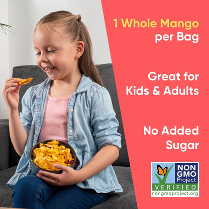 Yammy Dried Mango Chips (3.9 oz Sharing Size) - Yammy 1 Ingredient Superfood Snacks