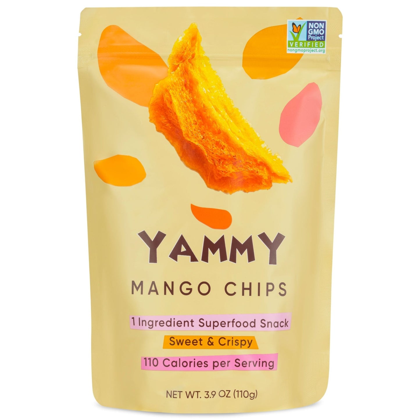 Yammy Dried Mango Chips Family Size 3.9 oz - Yammy 1 Ingredient Superfood Snacks