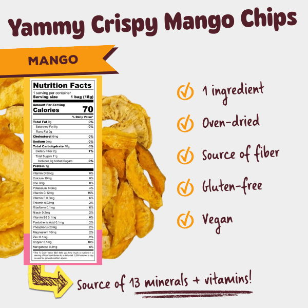 Yammy Dried Mango Chips – Sweet & Crispy Asian Snack - Yammy Snacks
